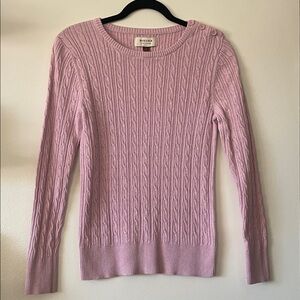 Sonoma|Pink Cable Knit Sweater with button detail|Medium|EUC